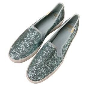Keds for Kate Spade‎ New York Double Decker Glitter Slip On Sneakers Blue SZ 9